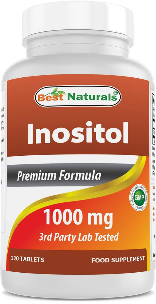 Best Naturals Inositol 1000 mg – 120 Tabletten – Auch als Vitamin B8 bekannt
