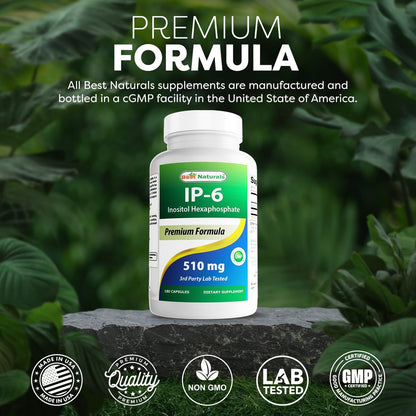 Best Naturals IP-6 510 mg – 180 Kapseln, Inositol-Präparat