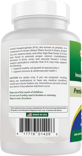 Best Naturals IP-6 510 mg – 180 Kapseln, Inositol-Präparat