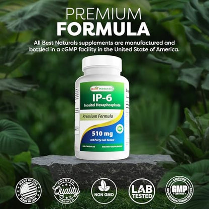 Best Naturals IP-6 510 mg – 180 Kapseln, Inositol-Präparat