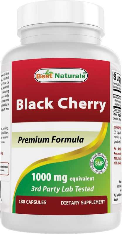 Best Naturals Schwarzkirsche 1000 mg Kapseln, 180 Stück