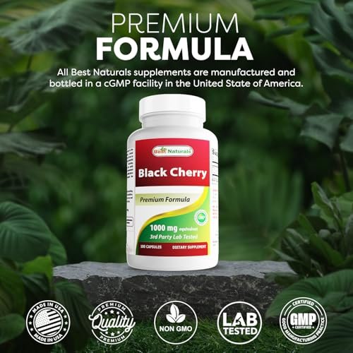 Best Naturals Schwarzkirsche 1000 mg Kapseln, 180 Stück