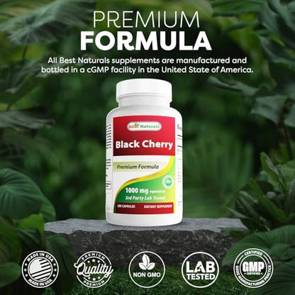 Best Naturals Schwarzkirsche 1000 mg Kapseln, 180 Stück