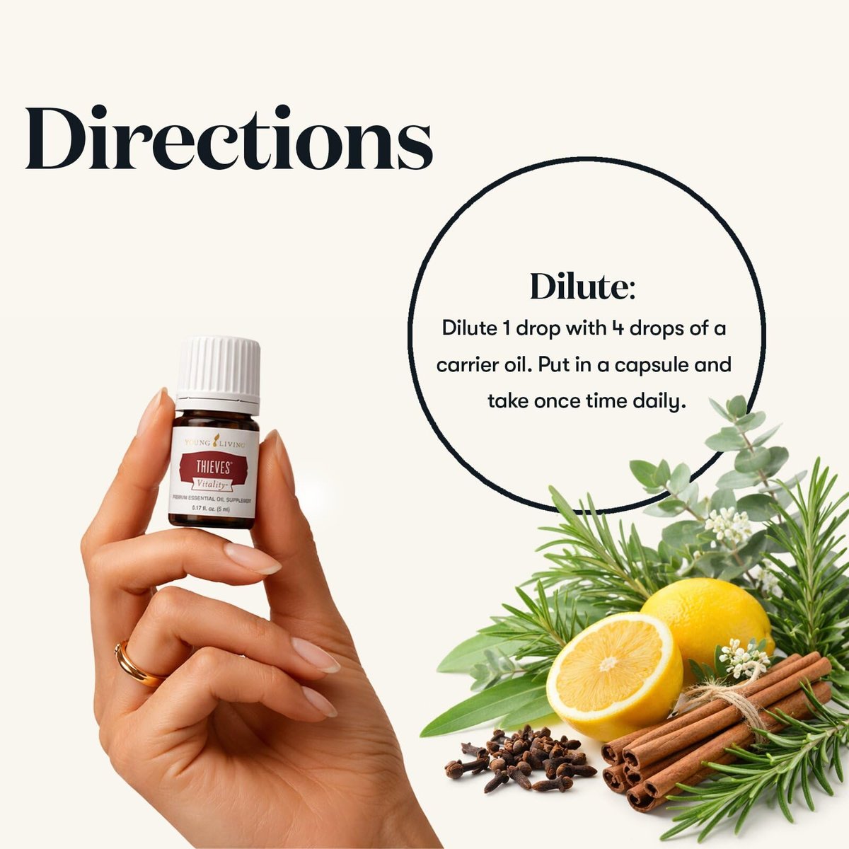 Young Living Thieves Vitality ätherisches Öl – 5 ml | Würzig-kräuteriges Aroma für Diffuser, Massage & Aromatherapie | Nelke, Zitrone, Zimt, Eukalyptus & Rosmarin | Seed-to-Seal-Qualität