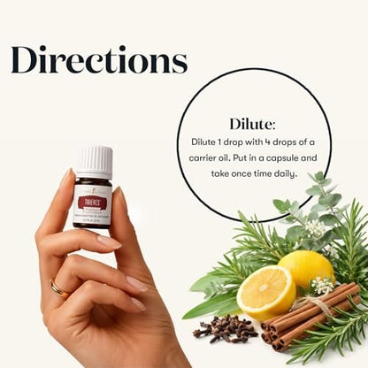 Young Living Thieves Vitality ätherisches Öl – 5 ml | Würzig-kräuteriges Aroma für Diffuser, Massage & Aromatherapie | Nelke, Zitrone, Zimt, Eukalyptus & Rosmarin | Seed-to-Seal-Qualität