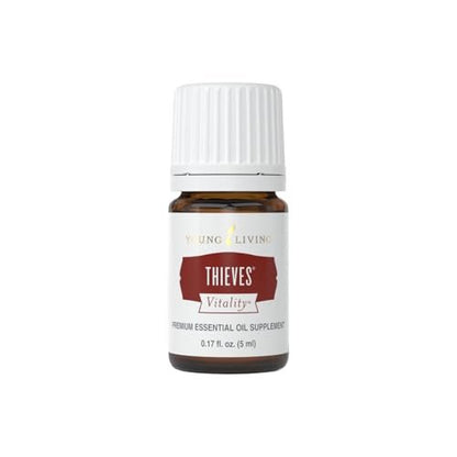 Young Living Thieves Vitality ätherisches Öl – 5 ml | Würzig-kräuteriges Aroma für Diffuser, Massage & Aromatherapie | Nelke, Zitrone, Zimt, Eukalyptus & Rosmarin | Seed-to-Seal-Qualität
