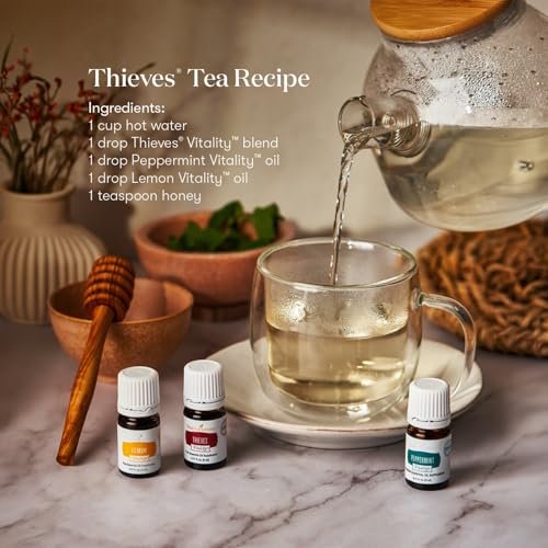 Young Living Thieves Vitality ätherisches Öl – 5 ml | Würzig-kräuteriges Aroma für Diffuser, Massage & Aromatherapie | Nelke, Zitrone, Zimt, Eukalyptus & Rosmarin | Seed-to-Seal-Qualität