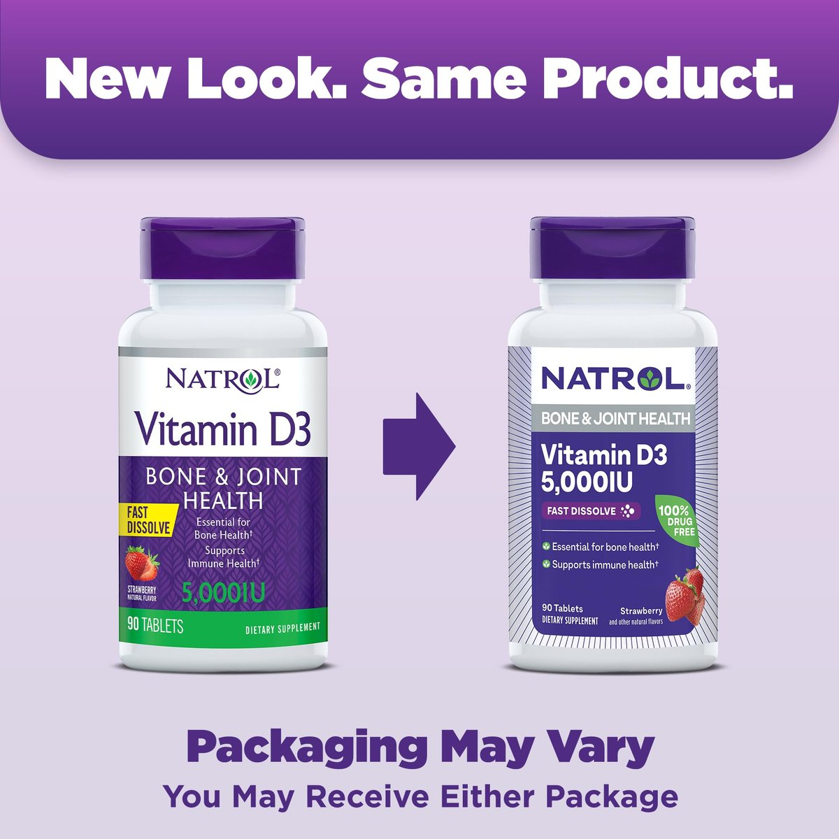 Natrol Vitamin D3 5.000 IE – Hochdosiertes Nahrungsergänzungsmittel für Knochen- und Gelenkgesundheit – 90 Tabletten, 90-Tage-Vorrat