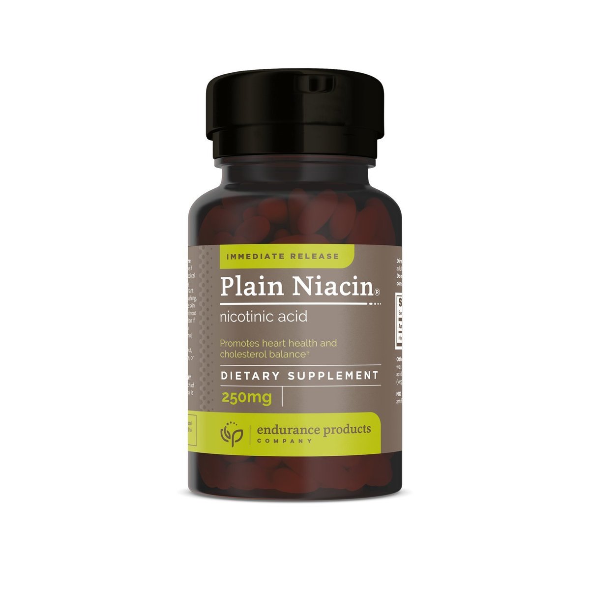 Endur Plain Niacin (Nicotinsäure) 250 mg – 100 Tabletten, Sofortfreisetzung, glutenfrei, für Herzgesundheit & gesunden Cholesterinspiegel