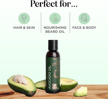 100% Reines Avocadoöl für Haut und Haare – Natürliches Feuchtigkeitsöl, Trägeröl für ätherische Öle, 118 ml