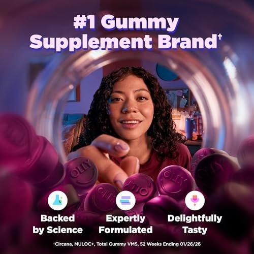 OLLY Restful Sleep Gummis mit Melatonin & L-Theanin Kamille, Blackberry Zen, 50 Gummis (25 Tage Vorrat) Unterstützt einen gesunden Schlafzyklus*