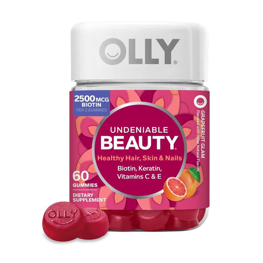 Olly Undeniable Beauty Gummis – Grapefruit Glam, 60 Stück – Nahrungsergänzungsmittel mit Biotin