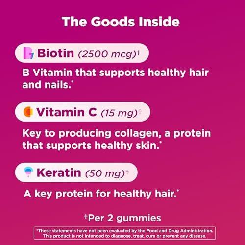 Olly Undeniable Beauty Gummis – Grapefruit Glam, 60 Stück – Nahrungsergänzungsmittel mit Biotin