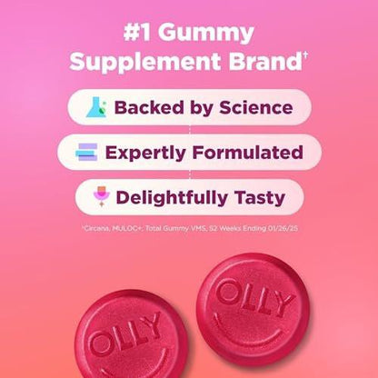 Olly Undeniable Beauty Gummis – Grapefruit Glam, 60 Stück – Nahrungsergänzungsmittel mit Biotin