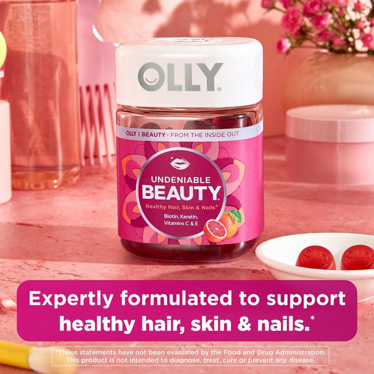 Olly Undeniable Beauty Gummis – Grapefruit Glam, 60 Stück – Nahrungsergänzungsmittel mit Biotin