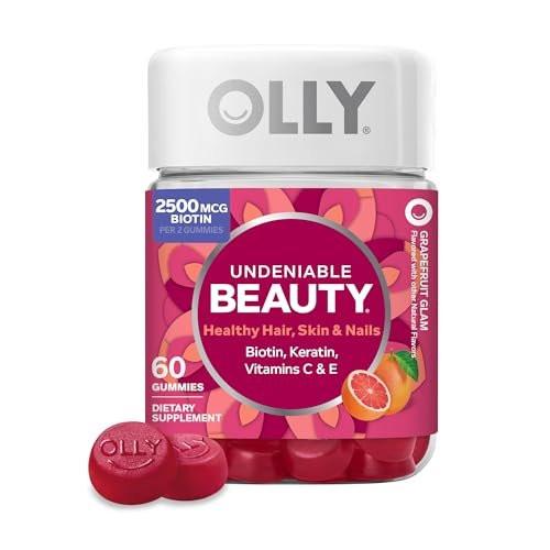 Olly Undeniable Beauty Gummis – Grapefruit Glam, 60 Stück – Nahrungsergänzungsmittel mit Biotin
