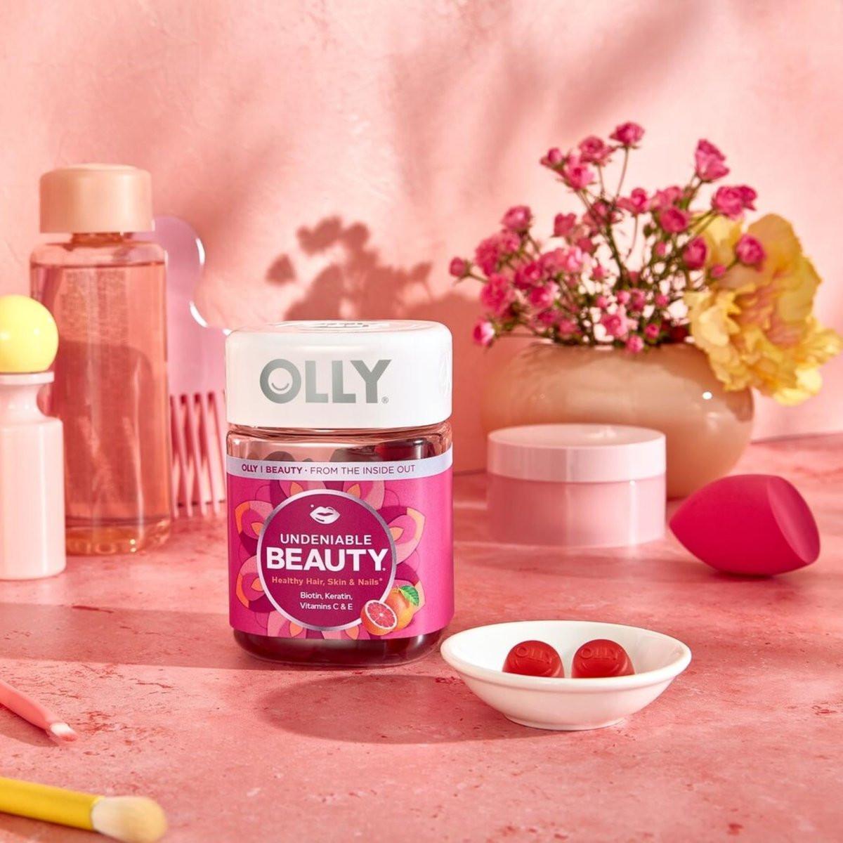 Olly Undeniable Beauty Gummis – Grapefruit Glam, 60 Stück – Nahrungsergänzungsmittel mit Biotin