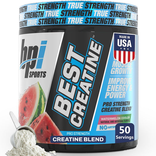 BPI Sports Best Creatin – Kreatin-Monohydrat-Pulver für Männer & Frauen, Himalaya-Salz – Kraft, Pump, Muskelwachstum, Muskeldefinition – ohne Blähungen – Wassermelone Cooler – 50 Portionen – 10,58 Unzen