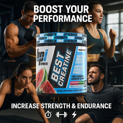 BPI Sports Best Creatin – Kreatin-Monohydrat-Pulver für Männer & Frauen, Himalaya-Salz – Kraft, Pump, Muskelwachstum, Muskeldefinition – ohne Blähungen – Wassermelone Cooler – 50 Portionen – 10,58 Unzen