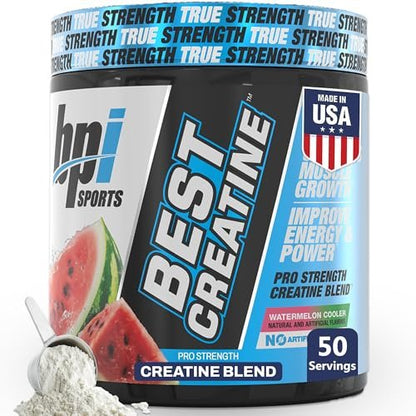 BPI Sports Best Creatin – Kreatin-Monohydrat-Pulver für Männer & Frauen, Himalaya-Salz – Kraft, Pump, Muskelwachstum, Muskeldefinition – ohne Blähungen – Wassermelone Cooler – 50 Portionen – 10,58 Unzen