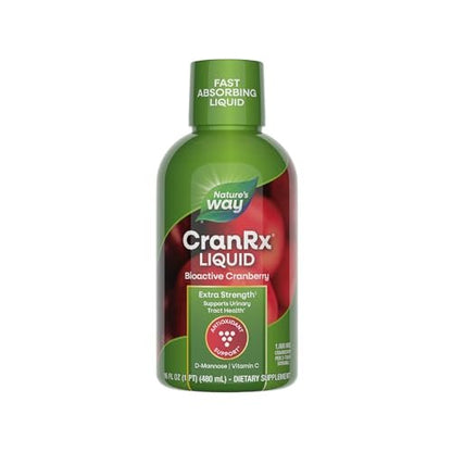 Nature's Way CranRx Extra Strength(1) Flüssigkeit – 1.000 mg Cranberry pro 2 EL Portion, mit D-Mannose, Vitamin C und Hibiskus, unterstützt die Harnwegsgesundheit*, glutenfrei, vegan, 473 ml