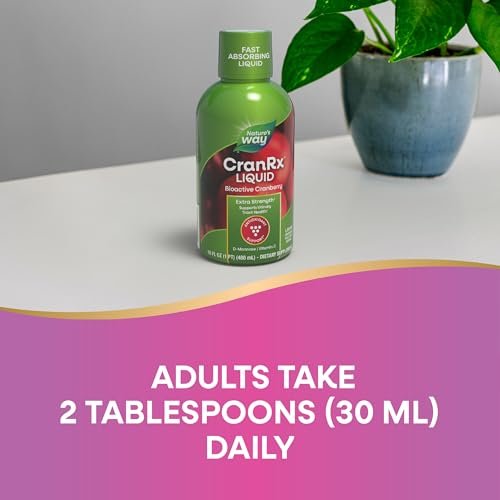 Nature's Way CranRx Extra Strength(1) Flüssigkeit – 1.000 mg Cranberry pro 2 EL Portion, mit D-Mannose, Vitamin C und Hibiskus, unterstützt die Harnwegsgesundheit*, glutenfrei, vegan, 473 ml