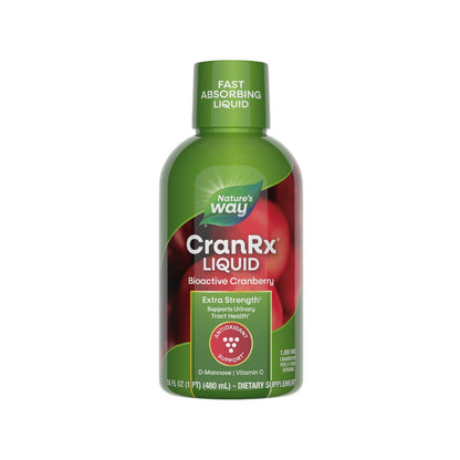 Nature's Way CranRx Extra Strength(1) Flüssigkeit – 1.000 mg Cranberry pro 2 EL Portion, mit D-Mannose, Vitamin C und Hibiskus, unterstützt die Harnwegsgesundheit*, glutenfrei, vegan, 473 ml
