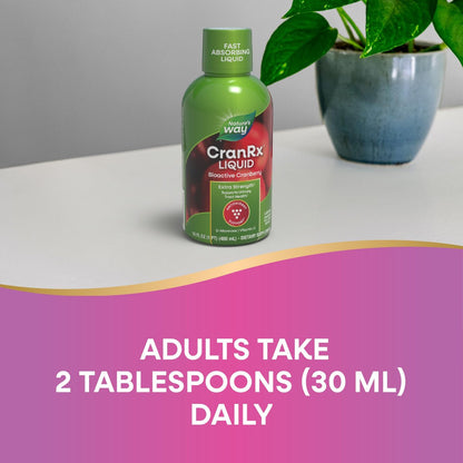 Nature's Way CranRx Extra Strength(1) Flüssigkeit – 1.000 mg Cranberry pro 2 EL Portion, mit D-Mannose, Vitamin C und Hibiskus, unterstützt die Harnwegsgesundheit*, glutenfrei, vegan, 473 ml