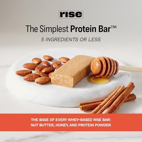 Rise Whey Protein Bars - Honig Zimt | Proteinriegel mit 18g Protein, 4g Ballaststoffen, nur 5 Vollwertzutaten, glutenfrei, sojafrei (12er Pack)
