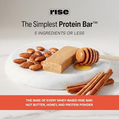 Rise Whey Protein Bars - Honig Zimt | Proteinriegel mit 18g Protein, 4g Ballaststoffen, nur 5 Vollwertzutaten, glutenfrei, sojafrei (12er Pack)