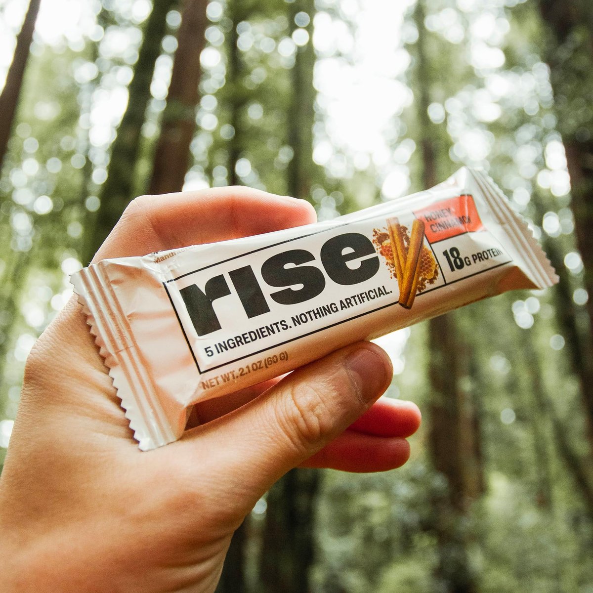 Rise Whey Protein Bars - Honig Zimt | Proteinriegel mit 18g Protein, 4g Ballaststoffen, nur 5 Vollwertzutaten, glutenfrei, sojafrei (12er Pack)