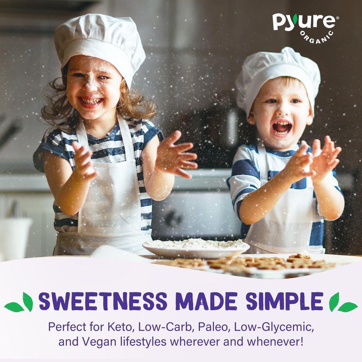 Pyure Bio-Stevia-Extrakt-Pulver – 100 % reiner Stevia-Blätter-Extrakt, ohne Füllstoffe, zuckerfrei, keto- und paläofreundlich, diabetikerfreundlich, null Kalorien, 300-mal süßer als Zucker, 1.000 Portionen, USDA Bio
