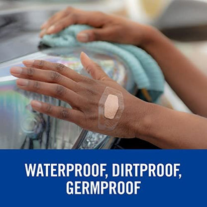 Nexcare Waterproof Clear Pflaster – Transparente Schutzpflaster für Schnitte, Schürfwunden und Blasen – Einheitsgröße, 20 Stück