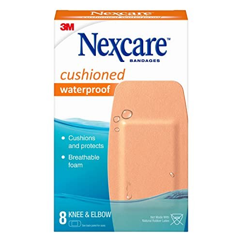 Nexcare Waterproof Cushioned Bandagen für Knie und Ellenbogen, 2 x 4 Zoll, 8 Stück, beige