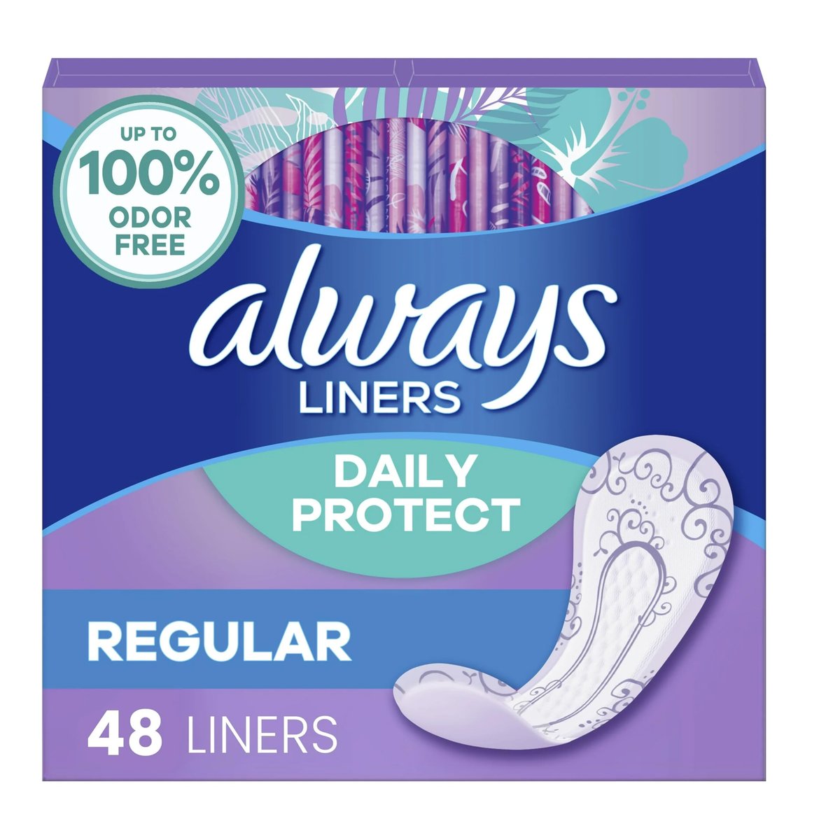 Always Radiant Slipeinlagen, Normal, unparfümiert, 48 Einlagen (2er-Pack)