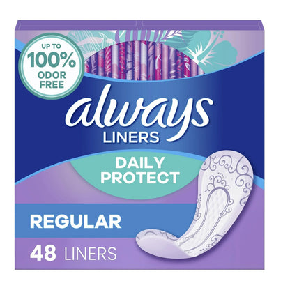 Always Radiant Slipeinlagen, Normal, unparfümiert, 48 Einlagen (2er-Pack)