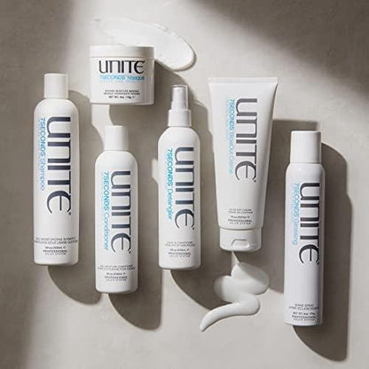 UNITE Hair – 7SECONDS Glossing Spray – Trockener Anti-Feuchtigkeit Glanzspray für sofortigen, schwerelosen Glanz & Feuchtigkeitskontrolle – UV- und Hitzeschutz – 177 ml