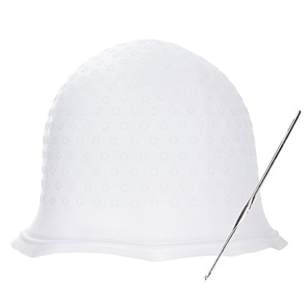 Ewin Professionelle Wiederverwendbare Haarfärbe-Kappe & Haken-Set für Strähnchen - Weiß (1 Packung)