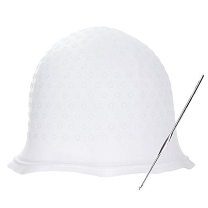 Ewin Professionelle Wiederverwendbare Haarfärbe-Kappe & Haken-Set für Strähnchen - Weiß (1 Packung)