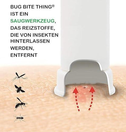 Bug Bite Thing Saugwerkzeug – Insektenstiche & Bienen-/Wespenstiche lindern, natürlich, chemiefrei, Weiß