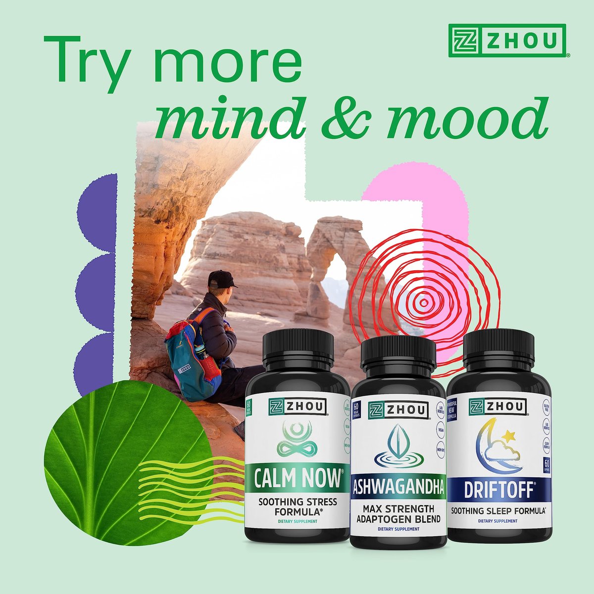 Zhou Neuro-Peak – Gehirn-Nahrungsergänzungsmittel für Gedächtnis und Konzentration, Nootropikum für Männer & Frauen, Gedächtnisvitamine – 30 vegane Kapseln (1 Packung)