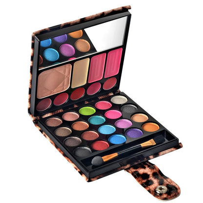 Ecvtop Professionelles Make-up Set – 29-teilige Lidschattenpalette mit Lipgloss, Rouge und Concealer