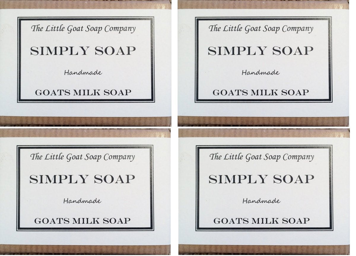 Ziegenmilchseife pur – 4 x 100g unparfümierte Festseife von The Little Goat Soap Company