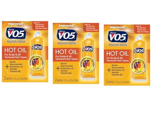 Alberto VO5 Hot Oil Therapie Behandlung – 3er Pack mit je 2 Kapseln (14 ml) – Intensivpflege für trockenes und geschädigtes Haar