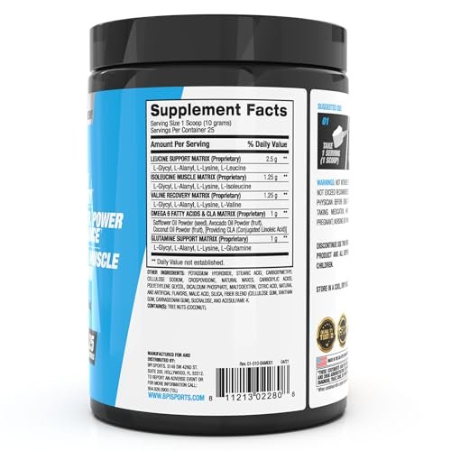BPI Sports Best Aminos – BCAA-Pulver nach dem Training & Glutamin-Erholungsgetränk mit verzweigtkettigen Aminosäuren für Hydration & Erholung, für Männer & Frauen – Fruchtpunsch – 25 Portionen