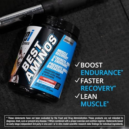 BPI Sports Best Aminos – BCAA-Pulver nach dem Training & Glutamin-Erholungsgetränk mit verzweigtkettigen Aminosäuren für Hydration & Erholung, für Männer & Frauen – Fruchtpunsch – 25 Portionen