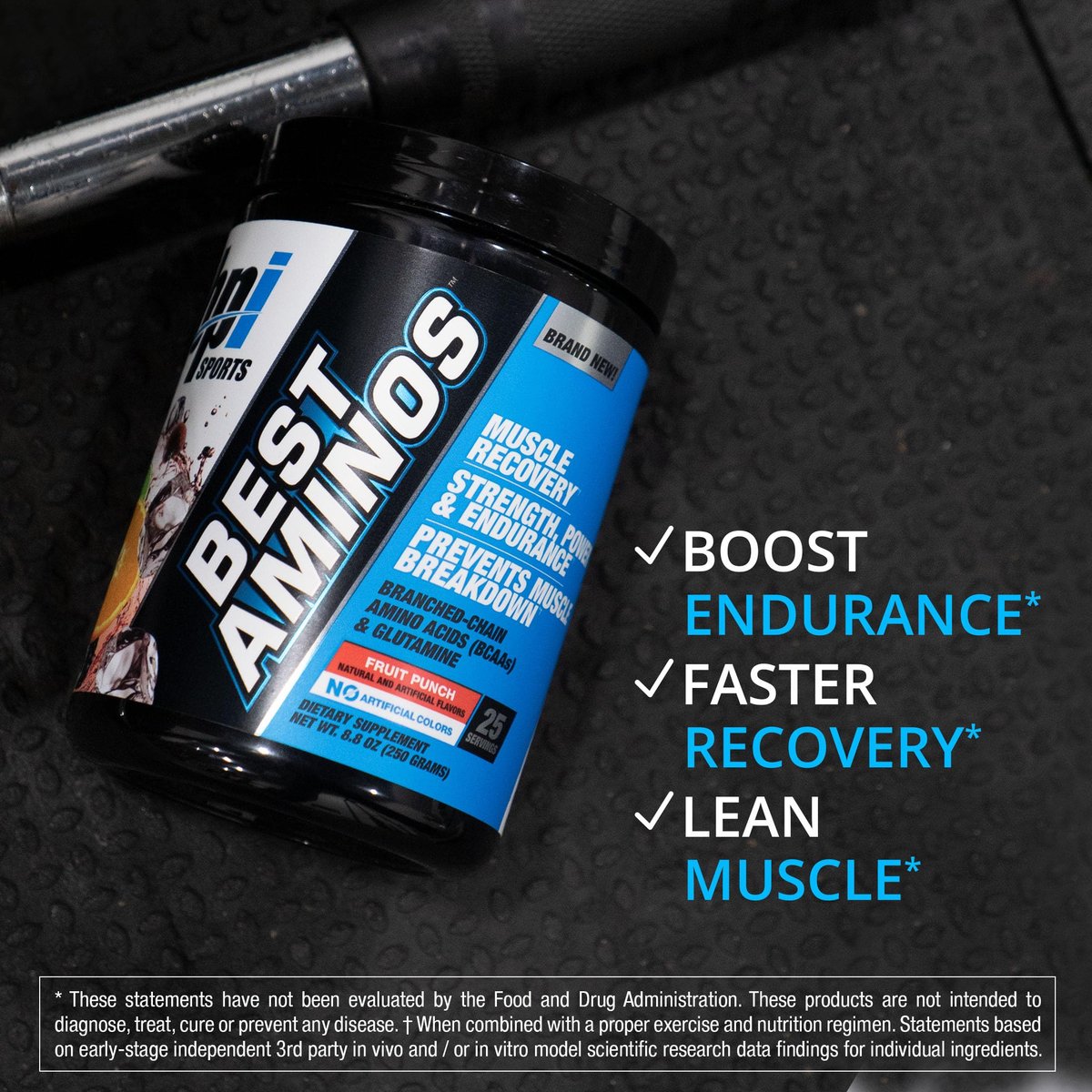 BPI Sports Best Aminos – BCAA-Pulver nach dem Training & Glutamin-Erholungsgetränk mit verzweigtkettigen Aminosäuren für Hydration & Erholung, für Männer & Frauen – Fruchtpunsch – 25 Portionen