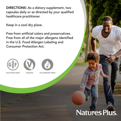 NaturesPlus Hema-Plex Eisen – 60 Kapseln mit 85 mg cheliertem Eisen, Vitamin C & Bioflavonoiden – Vegan & Glutenfrei