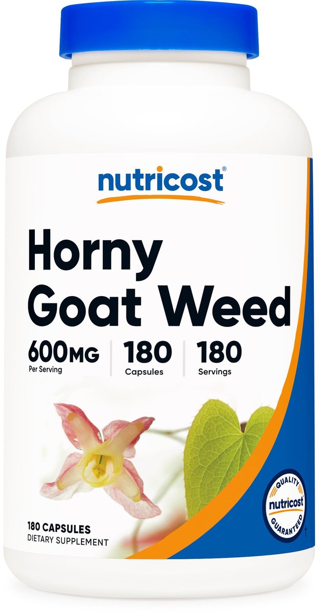 Nutricost Horny Goat Weed Extrakt (Epimedium) - 180 Kapseln, 180 Portionen, 600 mg pro Kapsel