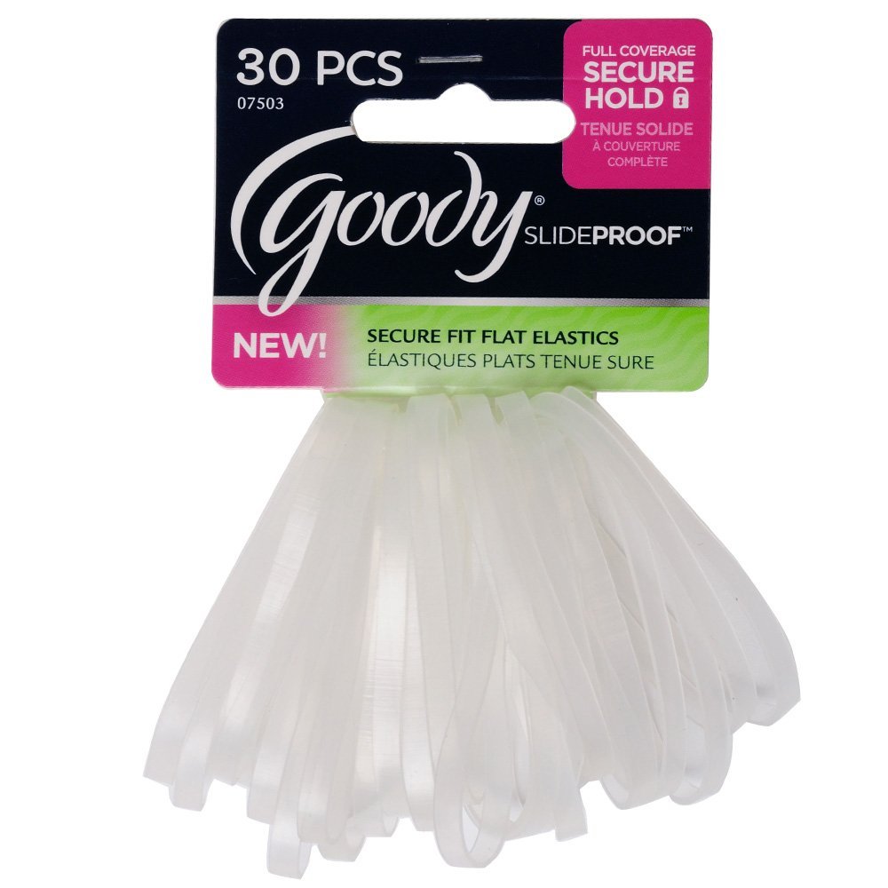 Goody Klare Latex-Haargummis 4 mm, 30 Stück, transparent